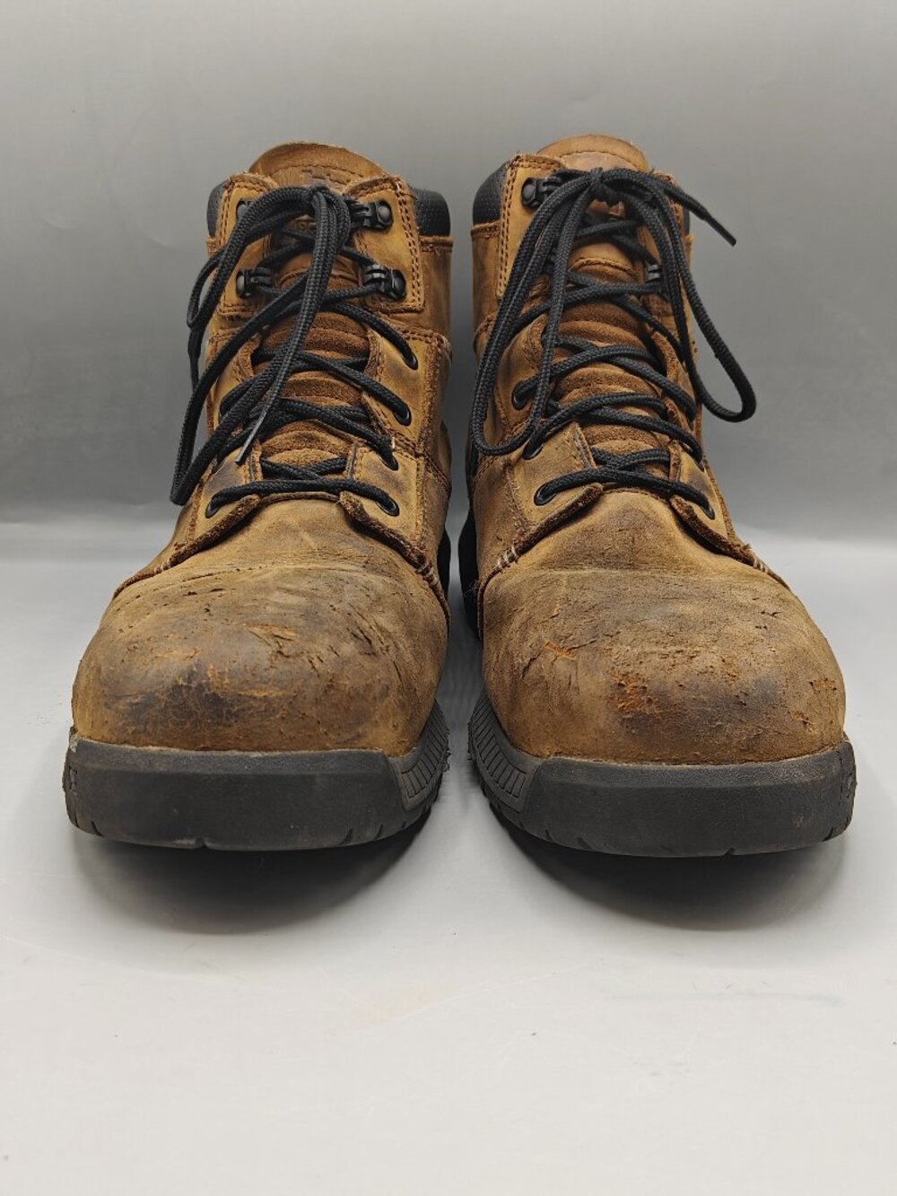 Timberland PRO Montauk 6 Inch Steel Toe Brown Leather Work Boots Men's Size 12M